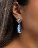 Diamond Life - Blue Post Earrings - Paparazzi Accessories Post Earrings Bedazzle Me Pretty Mobile Fashion Boutique