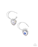 Diamond of the Night - White Earrings - Paparazzi Accessories Earrings Bedazzle Me Pretty Mobile Fashion Boutique