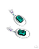 Dipped in Dazzle - White Post Earrings - Paparazzi Accessories Post Earrings Bedazzle Me Pretty Mobile Fashion Boutique