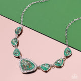 Discreet Dazzle - Green Necklace - Paparazzi Accessories Necklace Bedazzle Me Pretty Mobile Fashion Boutique