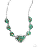 Discreet Dazzle - Green Necklace - Paparazzi Accessories Necklace Bedazzle Me Pretty Mobile Fashion Boutique