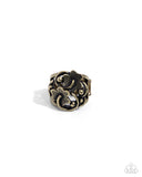 Distinctive Detailing - Brass Ring - Paparazzi Accessories Ring Bedazzle Me Pretty Mobile Fashion Boutique