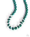 Distinguished Desire - Green Necklace - Paparazzi Accessories Necklace Bedazzle Me Pretty Mobile Fashion Boutique
