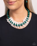 Distinguished Desire - Green Necklace - Paparazzi Accessories Necklace Bedazzle Me Pretty Mobile Fashion Boutique