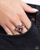 Diva Dame - Red Ring - Paparazzi Accessories Ring Bedazzle Me Pretty Mobile Fashion Boutique