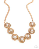 Doll House - Gold Necklace - Paparazzi Accessories Necklace Bedazzle Me Pretty Mobile Fashion Boutique