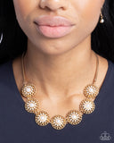 Doll House - Gold Necklace - Paparazzi Accessories Necklace Bedazzle Me Pretty Mobile Fashion Boutique