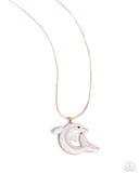 Dolphin Dive - Gold Necklace - Paparazzi Accessories Necklace Bedazzle Me Pretty Mobile Fashion Boutique