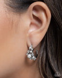 Dotted Daydream - White Earrings - Paparazzi Accessories Earrings Bedazzle Me Pretty Mobile Fashion Boutique