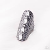 Double Take Dazzle - Black Ring - Paparazzi Accessories Ring Bedazzle Me Pretty Mobile Fashion Boutique