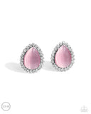 Downright Demure - Pink Clip-On Earrings - Paparazzi Accessories Clip-On Bedazzle Me Pretty Mobile Fashion Boutique