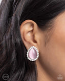 Downright Demure - Pink Clip-On Earrings - Paparazzi Accessories Clip-On Bedazzle Me Pretty Mobile Fashion Boutique