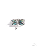Dragonfly Dedication - Blue Ring - Paparazzi Accessories Ring Bedazzle Me Pretty Mobile Fashion Boutique
