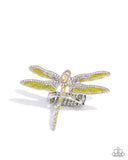 Dragonfly Delivery - Yellow Ring - Paparazzi Accessories Ring Bedazzle Me Pretty Mobile Fashion Boutique