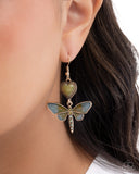 Dragonfly Devotion - Green Earrings - Paparazzi Accessories Earrings Bedazzle Me Pretty Mobile Fashion Boutique
