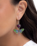Dragonfly Devotion - Purple Earrings - Paparazzi Accessories Earrings Bedazzle Me Pretty Mobile Fashion Boutique