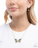 Dragonfly Direction - Gold Necklace - Paparazzi Accessories Necklace Bedazzle Me Pretty Mobile Fashion Boutique