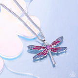 DRAGONFLY to the Sky - Purple Necklace - Paparazzi Accessories Necklace Bedazzle Me Pretty Mobile Fashion Boutique