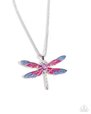 DRAGONFLY to the Sky - Purple Necklace - Paparazzi Accessories Necklace Bedazzle Me Pretty Mobile Fashion Boutique