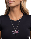 DRAGONFLY to the Sky - Purple Necklace - Paparazzi Accessories Necklace Bedazzle Me Pretty Mobile Fashion Boutique