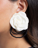 Dramatic Dame - White Post Earrings - Paparazzi Accessories Post Earrings Bedazzle Me Pretty Mobile Fashion Boutique