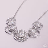 Dramatic Darling - White Necklace - Paparazzi Accessories Necklace Bedazzle Me Pretty Mobile Fashion Boutique
