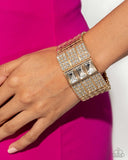 Dramatic Diva - Gold Bracelet - Paparazzi Accessories Bracelet Bedazzle Me Pretty Mobile Fashion Boutique