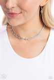 Dream Duo - White Necklace - Paparazzi Accessories Necklace Bedazzle Me Pretty Mobile Fashion Boutique