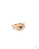 Dreaming of Decadence - Brown Ring - Paparazzi Accessories Ring Bedazzle Me Pretty Mobile Fashion Boutique