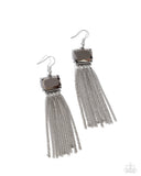 Dreaming Of TASSELS - Silver Earrings - Paparazzi Accessories Earrings Bedazzle Me Pretty Mobile Fashion Boutique