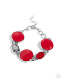 Dreamscape Dazzle - Red Bracelet - Paparazzi Accessories Bracelet Bedazzle Me Pretty Mobile Fashion Boutique