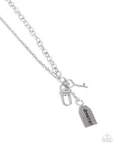 Dreamy Direction - Silver Lanyard - Paparazzi Accessories Lanyard Bedazzle Me Pretty Mobile Fashion Boutique