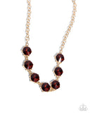 Drowning in Dazzle - Brown Necklace - Paparazzi Accessories Necklace Bedazzle Me Pretty Mobile Fashion Boutique