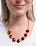 Drowning in Dazzle - Brown Necklace - Paparazzi Accessories Necklace Bedazzle Me Pretty Mobile Fashion Boutique