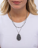 Druzy Delight - Silver Necklace - Paparazzi Accessories Necklace Bedazzle Me Pretty Mobile Fashion Boutique
