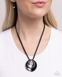 Duchess Disc - Black Necklace - Paparazzi Accessories Necklace Bedazzle Me Pretty Mobile Fashion Boutique