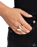 Dueling Decadence - Gold Ring - Paparazzi Accessories Ring Bedazzle Me Pretty Mobile Fashion Boutique