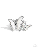 Dueling Decadence - White Ring - Paparazzi Accessories Ring Bedazzle Me Pretty Mobile Fashion Boutique
