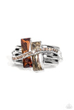 Dueling Difference - Brown Ring - Paparazzi Accessories Ring Bedazzle Me Pretty Mobile Fashion Boutique