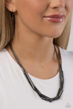 Dynamic Default - Black Necklace - Paparazzi Accessories Necklace Bedazzle Me Pretty Mobile Fashion Boutique