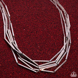 Dynamic Default - Silver Necklace - Paparazzi Accessories Necklace Bedazzle Me Pretty Mobile Fashion Boutique