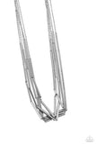 Dynamic Default - Silver Necklace - Paparazzi Accessories Necklace Bedazzle Me Pretty Mobile Fashion Boutique