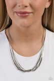 Dynamic Default - Silver Necklace - Paparazzi Accessories Necklace Bedazzle Me Pretty Mobile Fashion Boutique