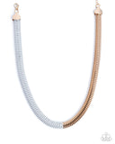 Dynamic Duality - White Necklace - Paparazzi Accessories Necklace Bedazzle Me Pretty Mobile Fashion Boutique