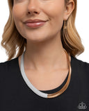 Dynamic Duality - White Necklace - Paparazzi Accessories Necklace Bedazzle Me Pretty Mobile Fashion Boutique