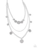 Dynasty Dance - Silver Necklace - Paparazzi Accessories Necklace Bedazzle Me Pretty Mobile Fashion Boutique