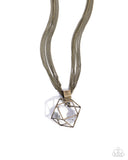 Eager Elegance - Brass Necklace - Paparazzi Accessories Necklace Bedazzle Me Pretty Mobile Fashion Boutique
