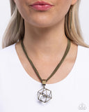 Eager Elegance - Brass Necklace - Paparazzi Accessories Necklace Bedazzle Me Pretty Mobile Fashion Boutique