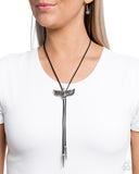 Eagle Emblem - Black Necklace - Paparazzi Accessories Necklace Bedazzle Me Pretty Mobile Fashion Boutique
