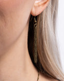 Eagle Exception - Brass Necklace - Paparazzi Accessories Necklace Bedazzle Me Pretty Mobile Fashion Boutique
